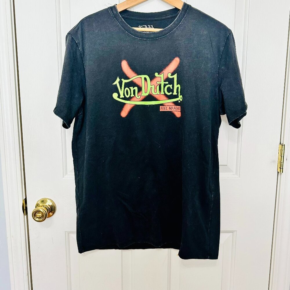 VON DUTCH SKULL FEEL NO FEAR OPEN YOUR MIND SHORT SLEEVE T-SHIRT